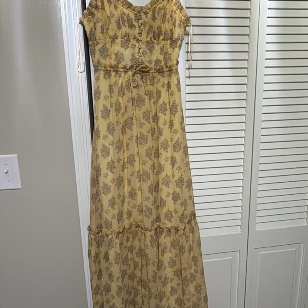 Floral Yellow Maxi Dress